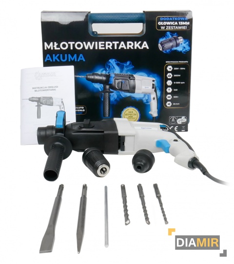 MŁOTOWIERTARKA UDAROWA wiertarka MŁOT udarowy SDS+ 2650W