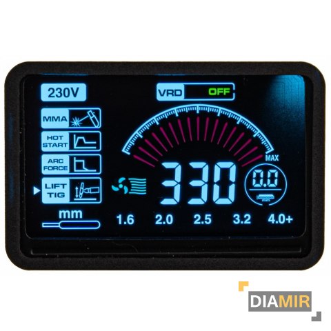 SPAWARKA inwertorowa 330A IGBT inteligentny LCD VRD ANTY stic
