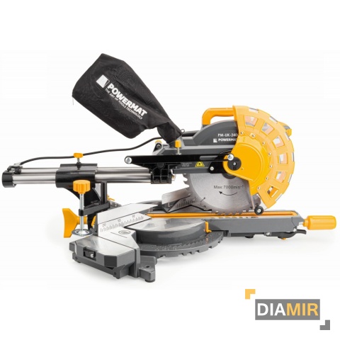 PIŁA pilarka ukośna UKOŚNICA do DREWNA 2400W posuw 3X TARCZA laser LED