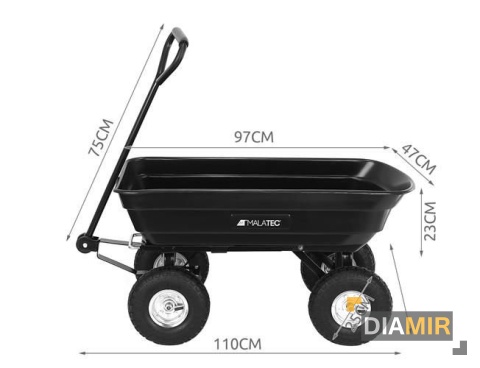 WÓZEK OGRODOWY taczki 100L do 350kg WYWROTKA wygodny uchwyt