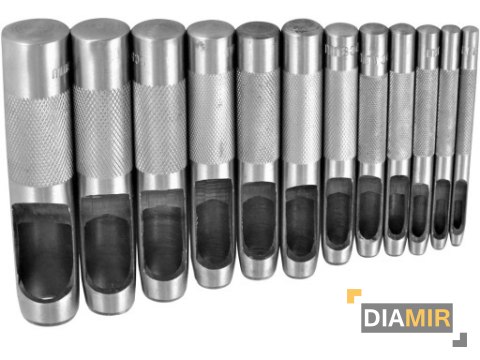 WYCINAKI wybijaki DO OTWORÓW 12szt. 3 - 19 mm