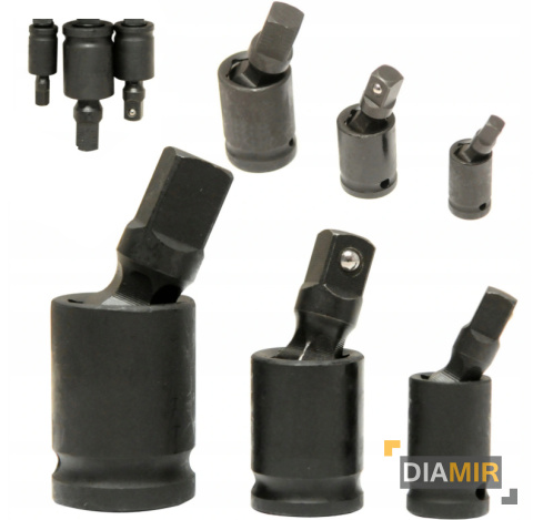 Zestaw 3el. PRZEGUBY UDAROWE KULISTE 1/2" 1/4" 3/8 "