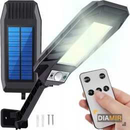 LAMPA solarna ULICZNA LATARNIA halogen 180 LED COB + pilot + UCHWYT