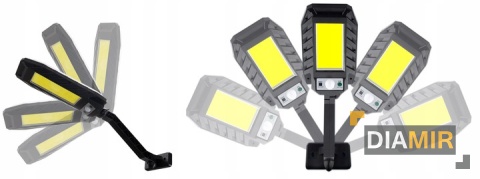 LAMPA solarna ULICZNA LATARNIA halogen 180 LED COB + pilot + UCHWYT