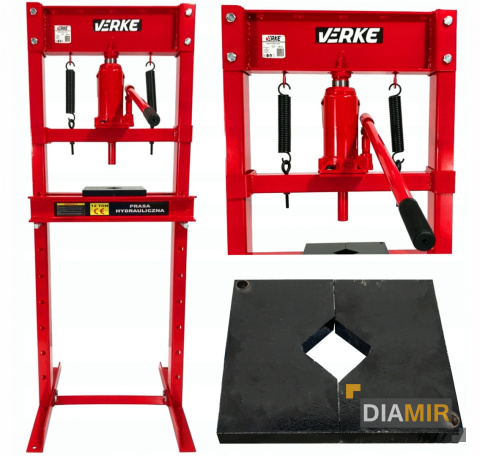 PRASA HYDRAULICZNA 12T 2 x PŁYTA GRATIS MOCNA VERKE