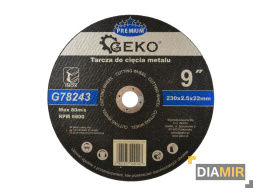 Tarcza do cięcia metalu PREMIUM 230mm x 2.5mm Inox