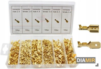 Zestaw 450el. KONEKTORY męskie żeńskie oczkowe SAMOCHODOWYCH